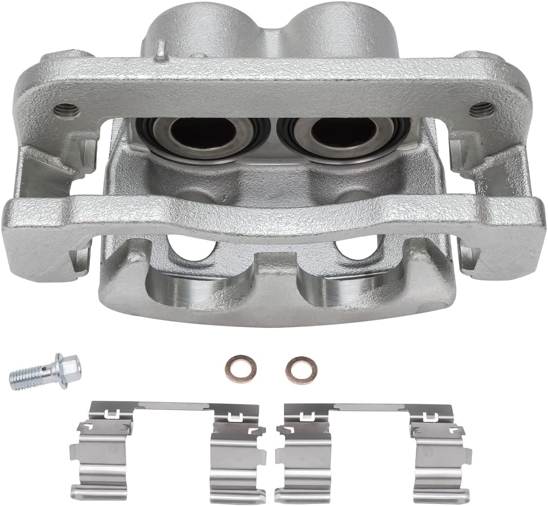 Detroit Axle - Front Brake Kit for 2008-2018 Chevy Silverado 1500 GMC Sierra 1500, Tahoe Avalanche, Yukon XL Suburban Express Savana 1500, Cadillac Escalade, Right Brake Caliper, Ceramic Brakes Pads