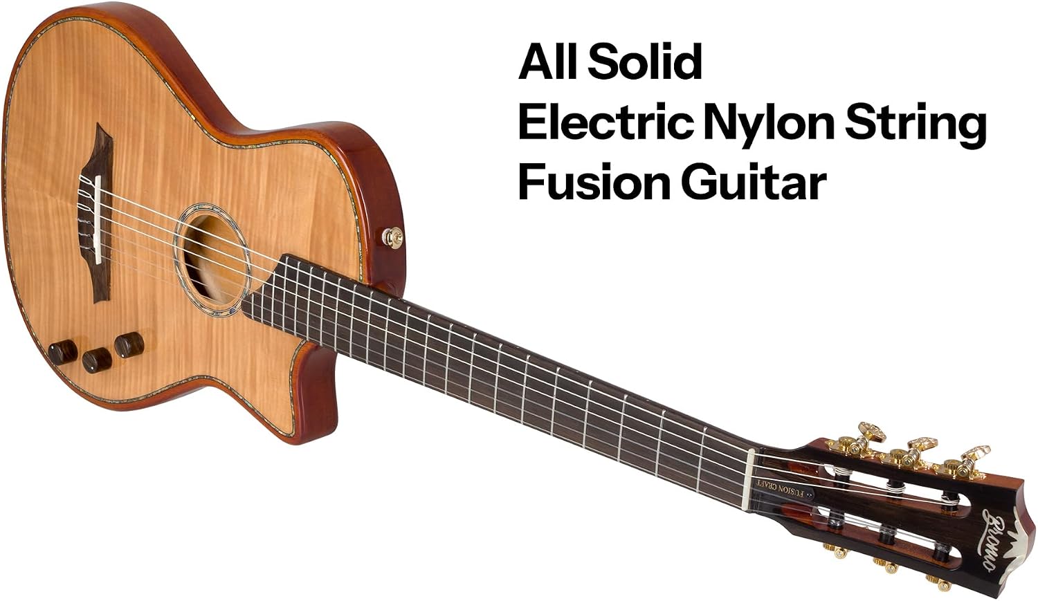Bromo Ben 2c Natural Nylon String Guitar, Thinline Fully Chambered Semi-Hollow Body Guitar