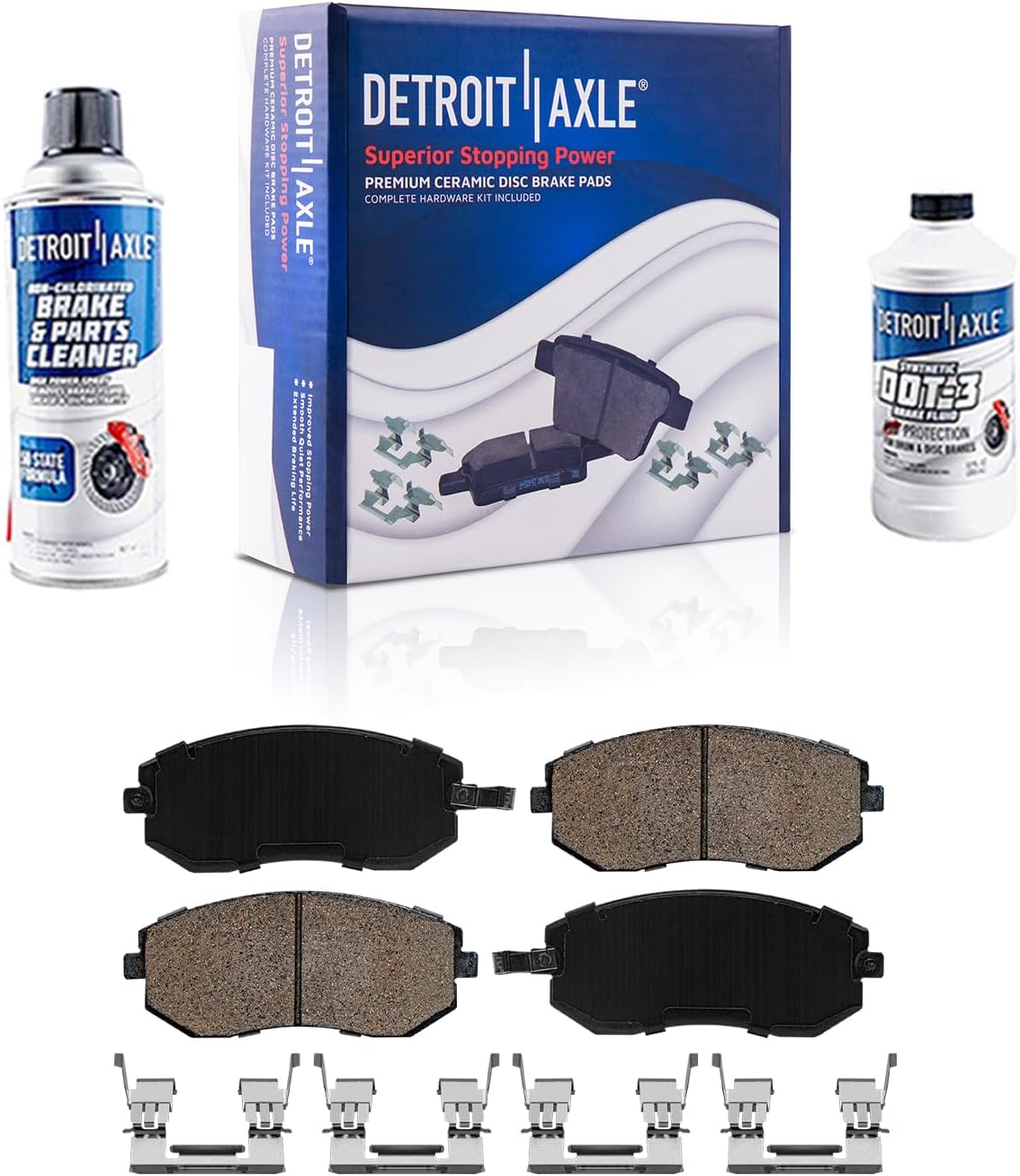 Detroit Axle - Front Brake Kit for 2016-2017 Subaru Crosstrek, 2014-2018 Forester, 2014-2015 XV Crosstrek, Wheel Bearing Hubs Front and Rear Drilled Slotted Brake Rotors Ceramic Brake Pads Replacement