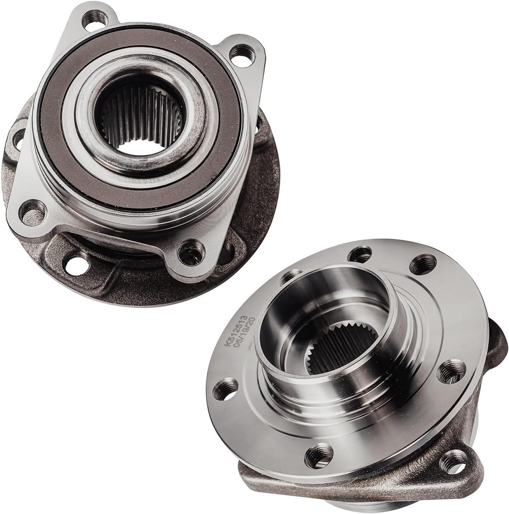 Detroit Axle - AWD Rear Brake Kit for 2014-2023 Jeep Cherokee, Drilled Slotted Brake Rotors Ceramic Brakes Pads Wheel Bearing Hubs 2015 2016 2017 2018 2019 2020 2021 Replacement : 12.60' inch Rotor