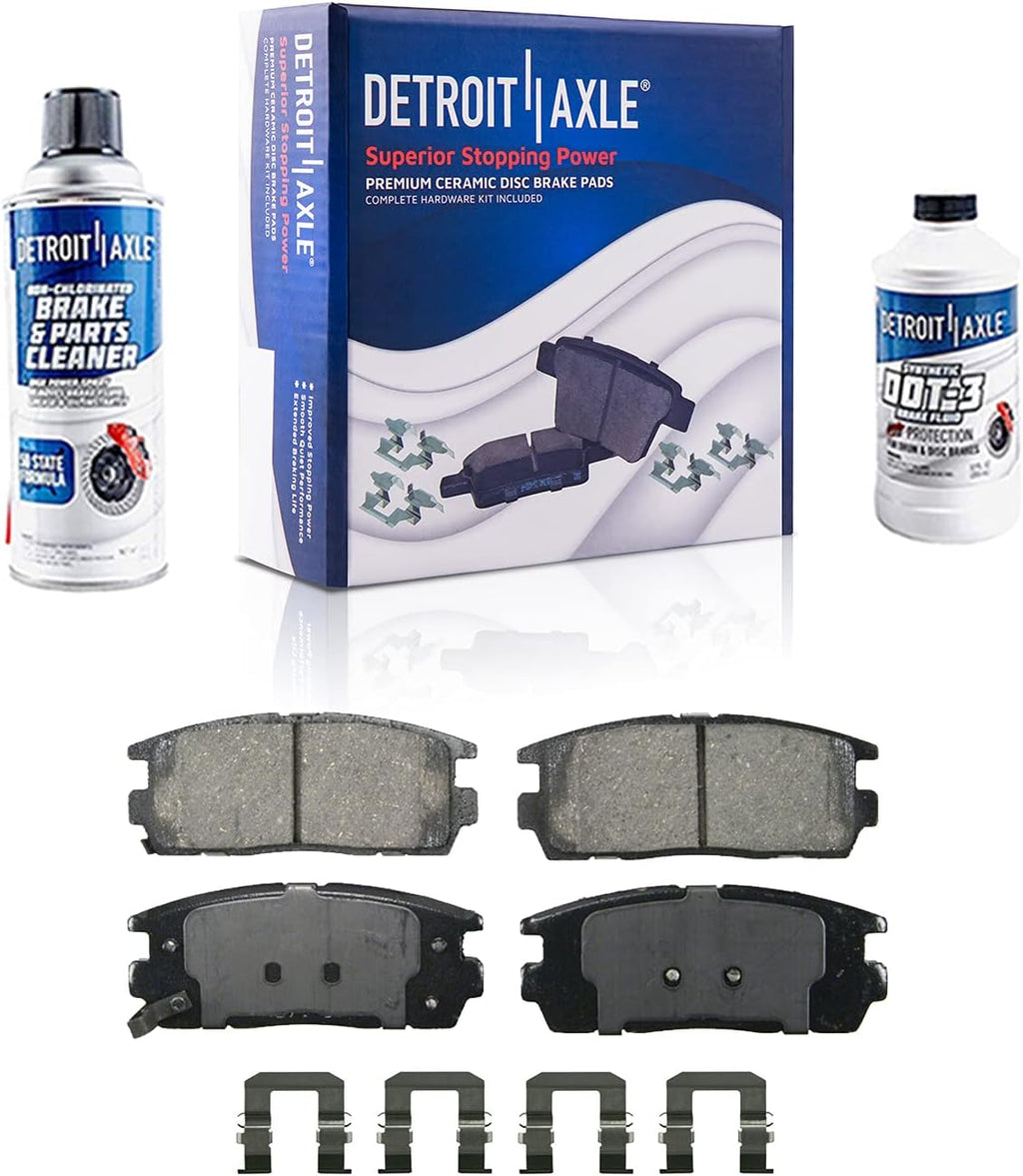 Detroit Axle - Rear Brake Kit for 2010-2017 Chevy Equinox GMC Terrain Drilled & Slotted Brake Rotors Brake Calipers w/Brackets Ceramic Brakes Pads 2011 2012 2013 2014 2015 2016 Replacement