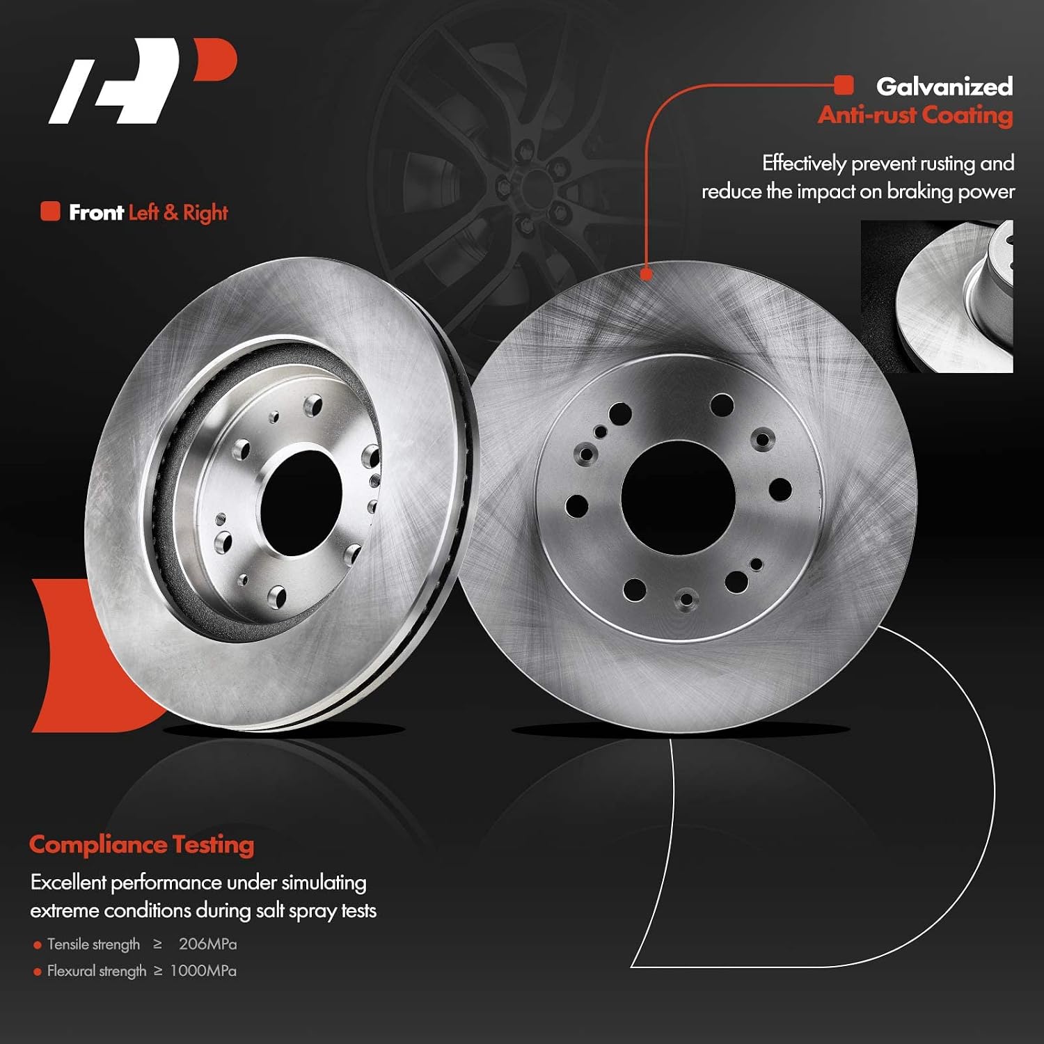 A-Premium Front & Rear Vented Disc Brake Rotors+Ceramic Pads Kit Compatible with Select Chevy, GMC and Cadillac Models - Escalade(ESV)/Suburban/Tahoe/Yukon(XL) 15-20, Silverado 1500/Sierra 1500 14-18