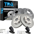 TRQ Front and Rear Brake Pad and Rotor Set Ceramic Vented Solid Rotors Compatible with 1995-1997 Toyota Avalon