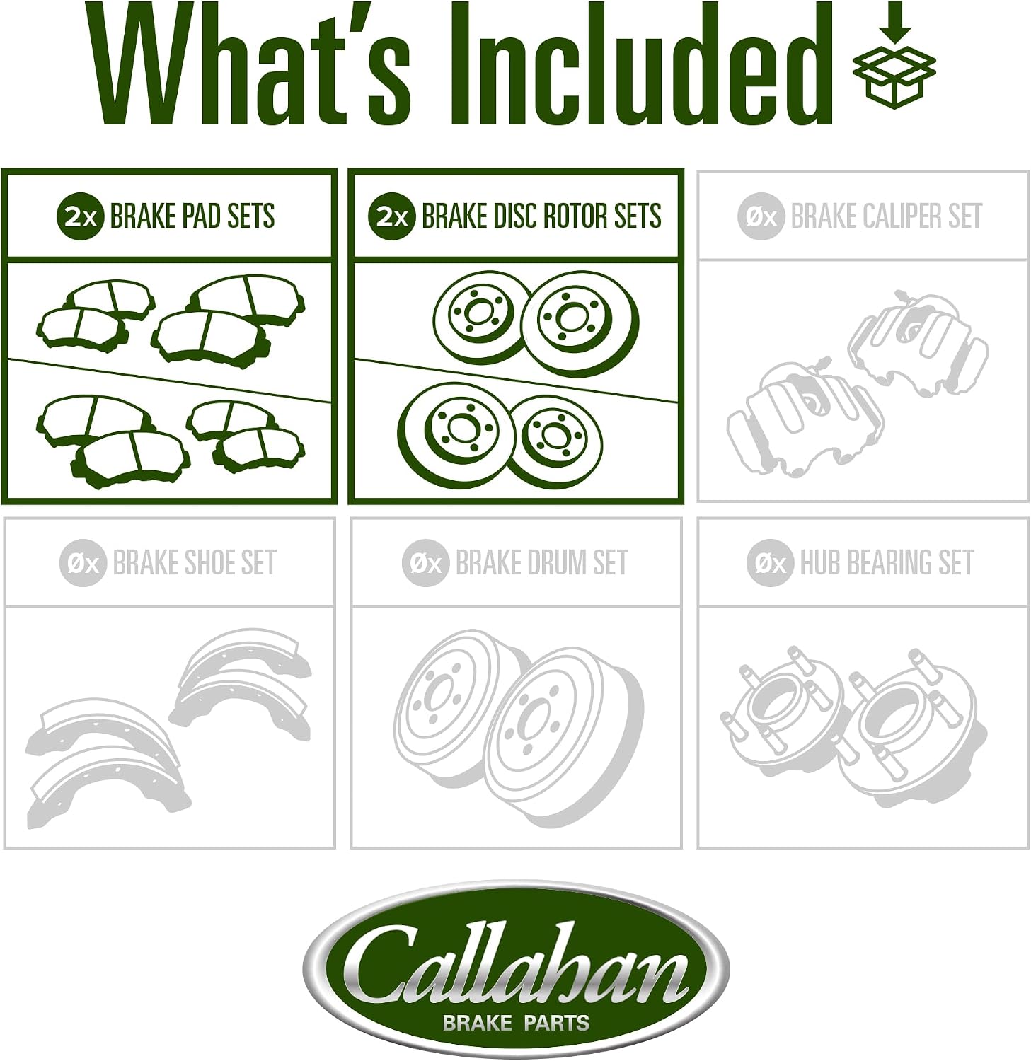 Callahan Brake Parts Front and Rear Brake Kit For Nissan Juke 2011-2017 [Model Specific] Replacement Brake Rotors with Ceramic Brake Pads
