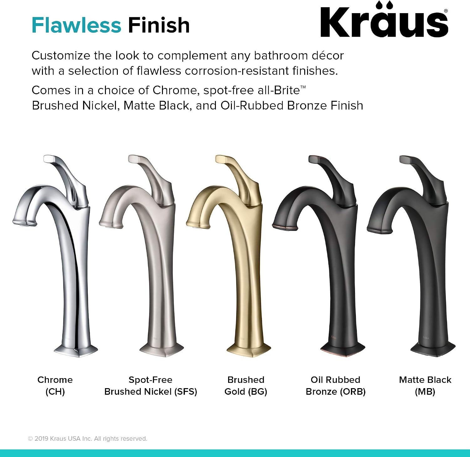 KRAUS KVF-1200BG Arlo™ Brushed Gold Tall Vessel Bathroom Faucet with Pop-Up Drain