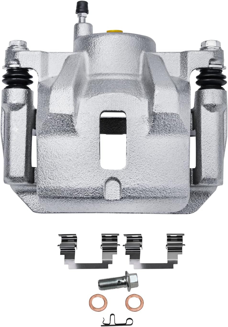 Detroit Axle - Front Brake Kit for 03-08 Toyota Corolla Matrix Pontiac Vibe, Drilled & Slotted Brake Rotors Ceramic Brake Pads Brake Calipers 2003 2004 2005 2006 2007 2008 Replacement