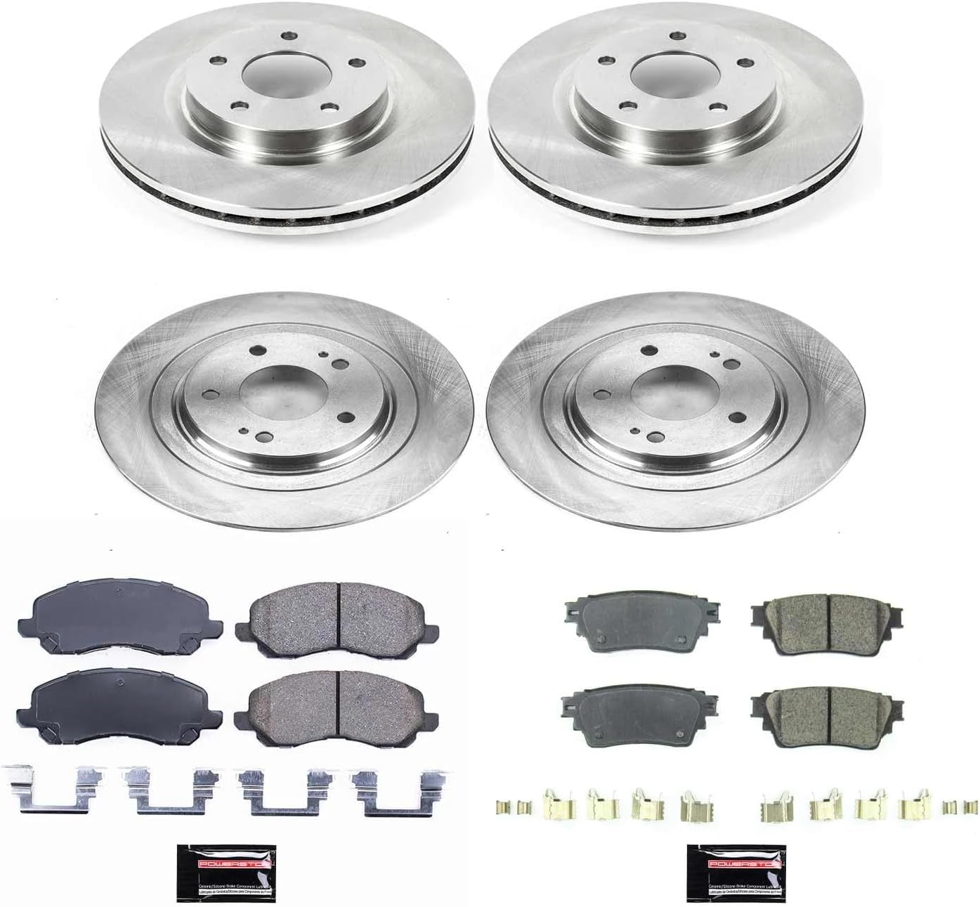 PowerStop Front and Rear Brake Kit for Mitsubishi Outlander 2017-20 - Z17 Ceramic Brake Pads & Disc Rotors Replacement, KOE8397