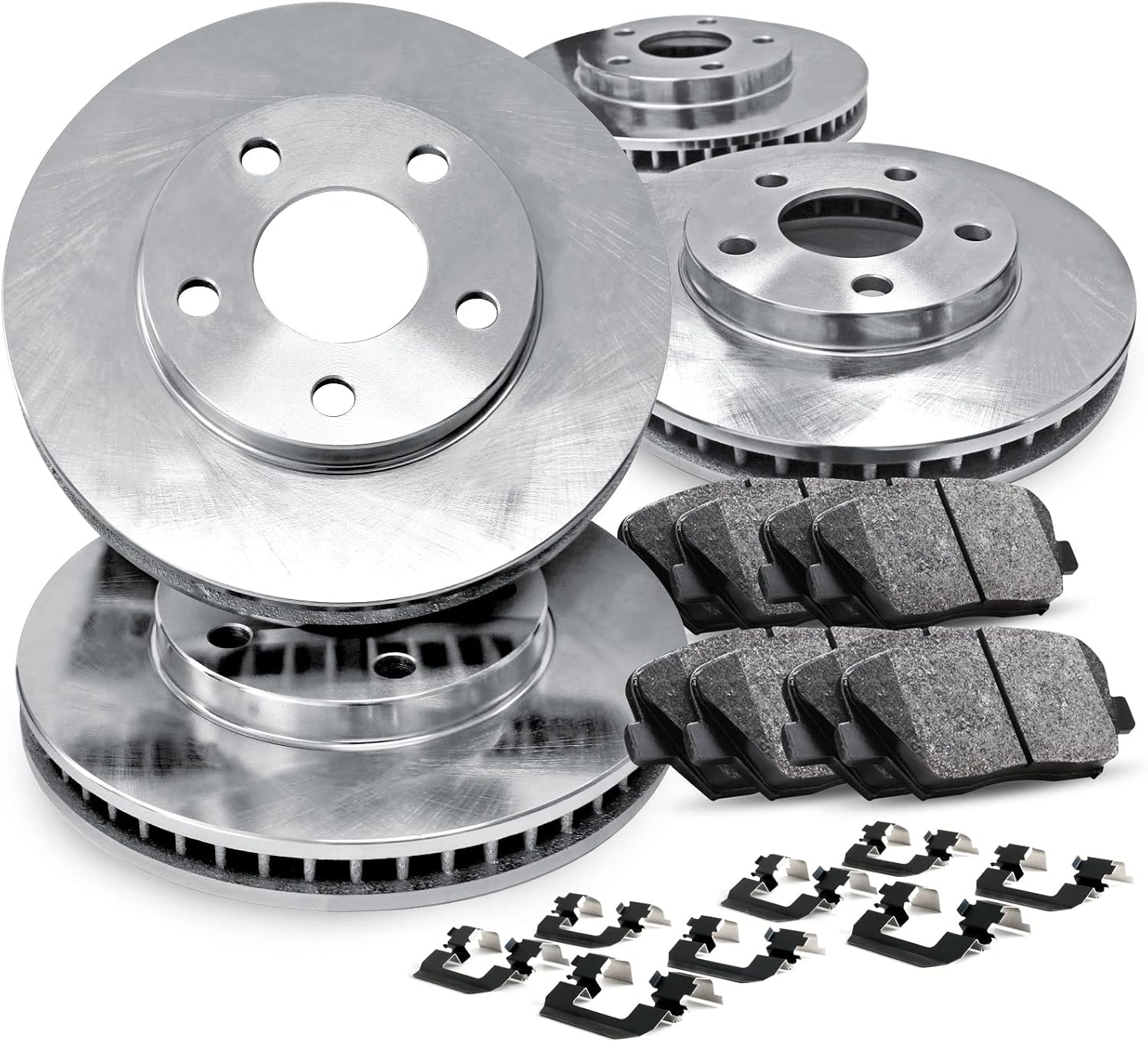 R1 Concepts Front and Rear Brake Kit Fits 2017-2020 Hyundai Elantra| Ceramic Pads, Blank Rotors| Hardware| 11.0' Front & 10.3' Rear