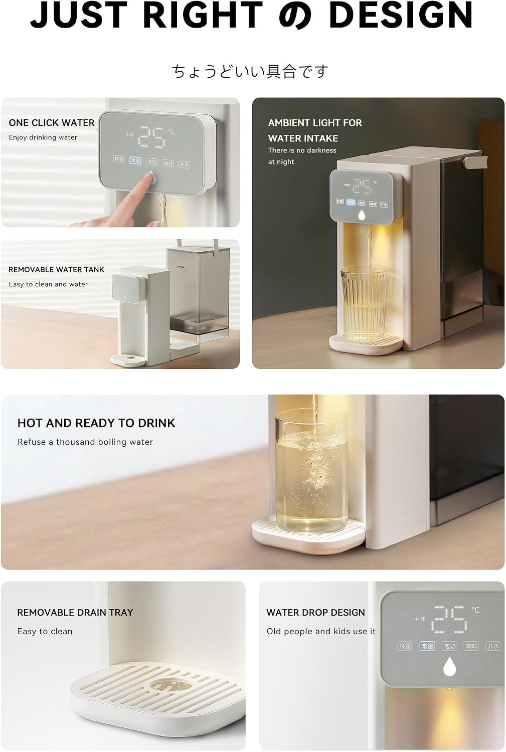 3L Instant Hot Water Dispenser, Electric Kettle with 2000W Fast Boil, 8 Temperature Settings, Filtered Water, LED Touch Display for Home & Office Use