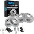 TRQ Front Rear Brake Pad and Rotor Set Ceramic Vented Solid Rotors Compatible with 2011-2015 Hyundai Sonata 2011-2016 Kia Optima