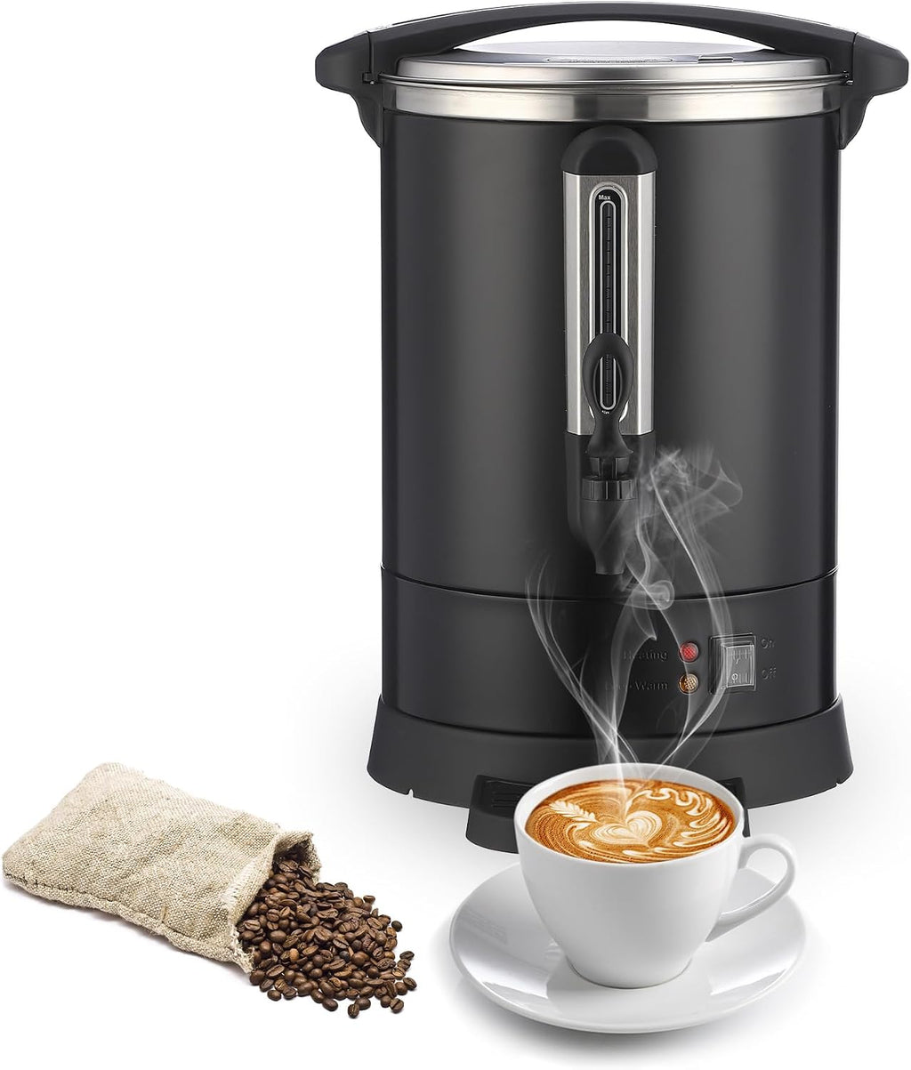 Takywep 80-Cup Commercial Coffee Urn & Hot Water Dispenser, 12L Stainless Steel Electric Beverage Maker with Double Wall Insulation, Large Capacity Coffee Brewer for Catering, Weddings & Events