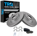 TRQ Front Brake Pad and Rotor Set Ceramic Coated Vented Rotors Compatible with 2011-2014 Honda Odyssey