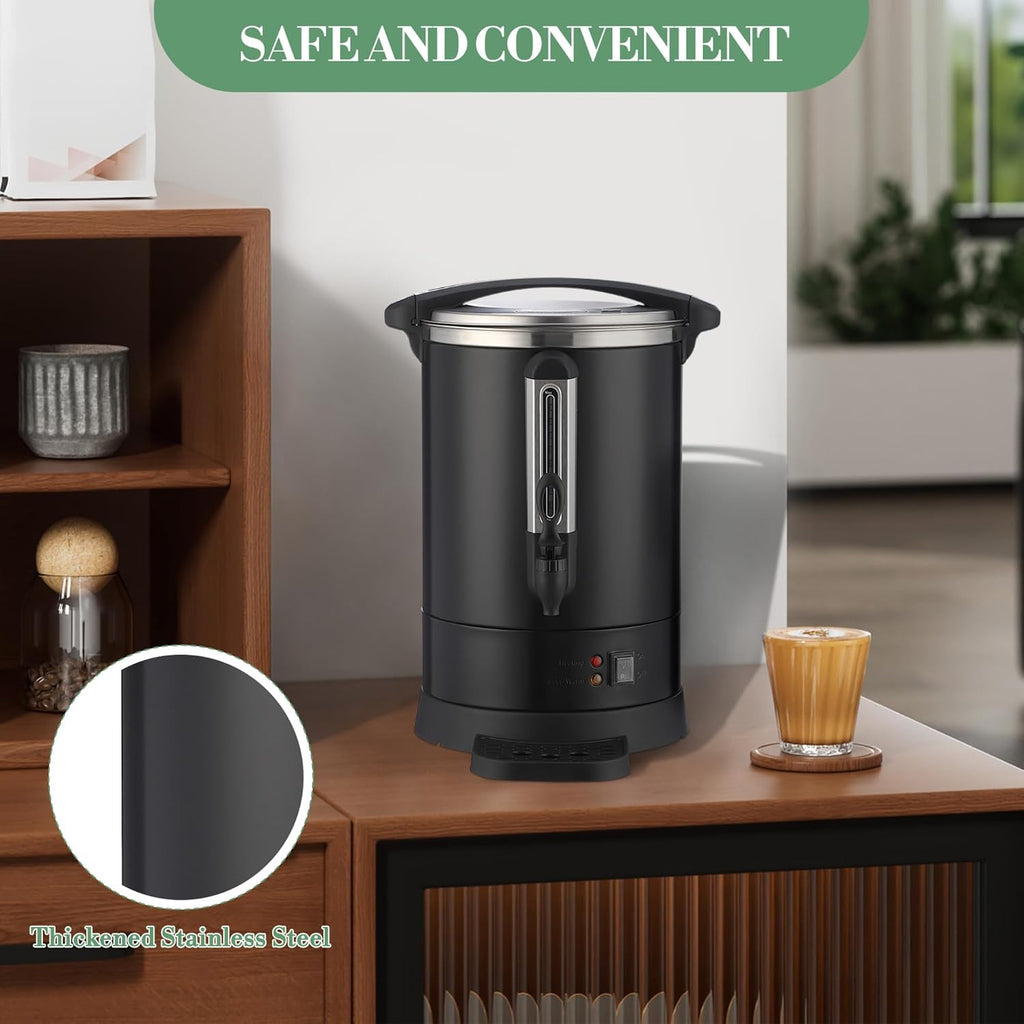 Takywep 80-Cup Commercial Coffee Urn & Hot Water Dispenser, 12L Stainless Steel Electric Beverage Maker with Double Wall Insulation, Large Capacity Coffee Brewer for Catering, Weddings & Events