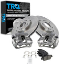 TRQ Front Brake Pad and Rotor Set Ceramic Vented Rotors Calipers Compatible with 2011-2014 Hyundai Sonata