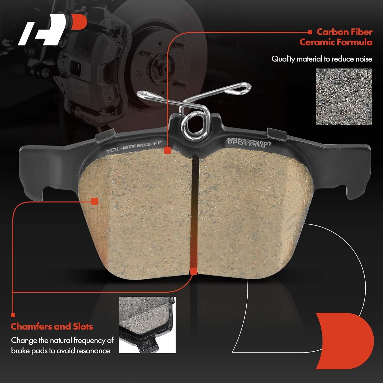 A-Premium 11.81 inch (300mm) Rear Solid Disc Brake Rotors + Ceramic Pads Kit Compatible with Select Volkswagen and Audi Models - Jetta 2019-2023, Golf, Tiguan, Q3, TT Quattro, Arteon, 6-PC Set