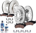 Detroit Axle - Brake Kit for 17-20 GMC Acadia 18-20 Buick Enclave Chevrolet Traverse, 19-20 Blazer, Drilled Slotted Brakes Rotors Brake Pads Replacement : 12.64 inch Front & 12.40 inch Rear Rotors