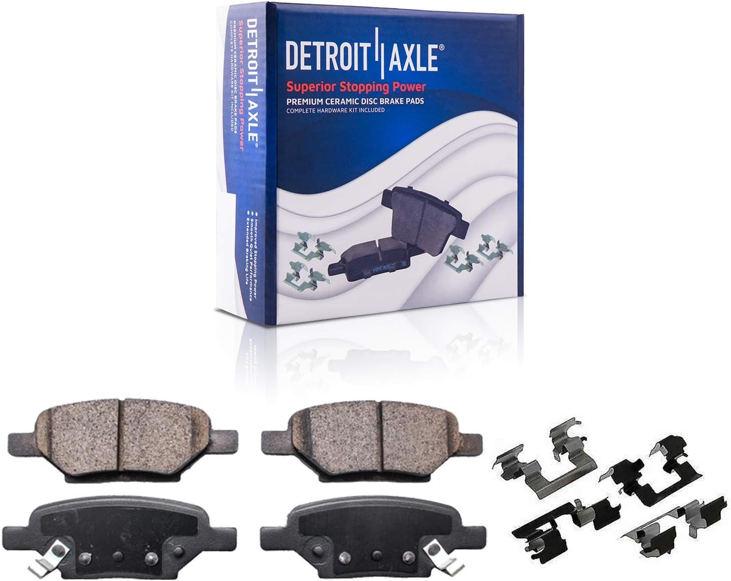 Detroit Axle - Brake Kit for Chevy Malibu Saturn Aura Pontiac G6, 11.65'' inch Front & 10.63'' inch Rear Drilled and Slotted Disc Brake Rotors Ceramic Brake Pads Wheel Lug Nuts Replacement