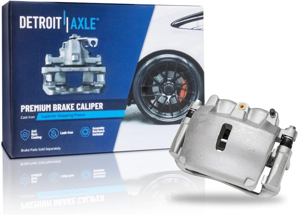 Detroit Axle - 2WD 6 Lugs Front Drilled Rotors Brake Pads Right Caliper Replacement for 2005-2008 Ford F-150 Mark LT - 5pc Set