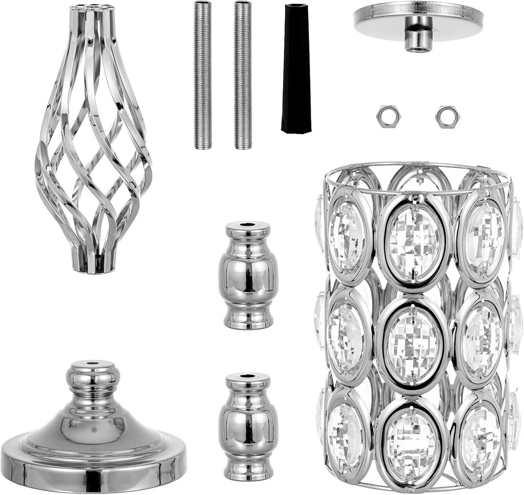 Crystal Wedding Centerpiece Vases for Tables - Set of 10 Metal Silver Vases, 24in Tall Versatile Flower Holders, Elegant Flower Stands for Centerpieces Wedding Party Reception Christmas Home Decor