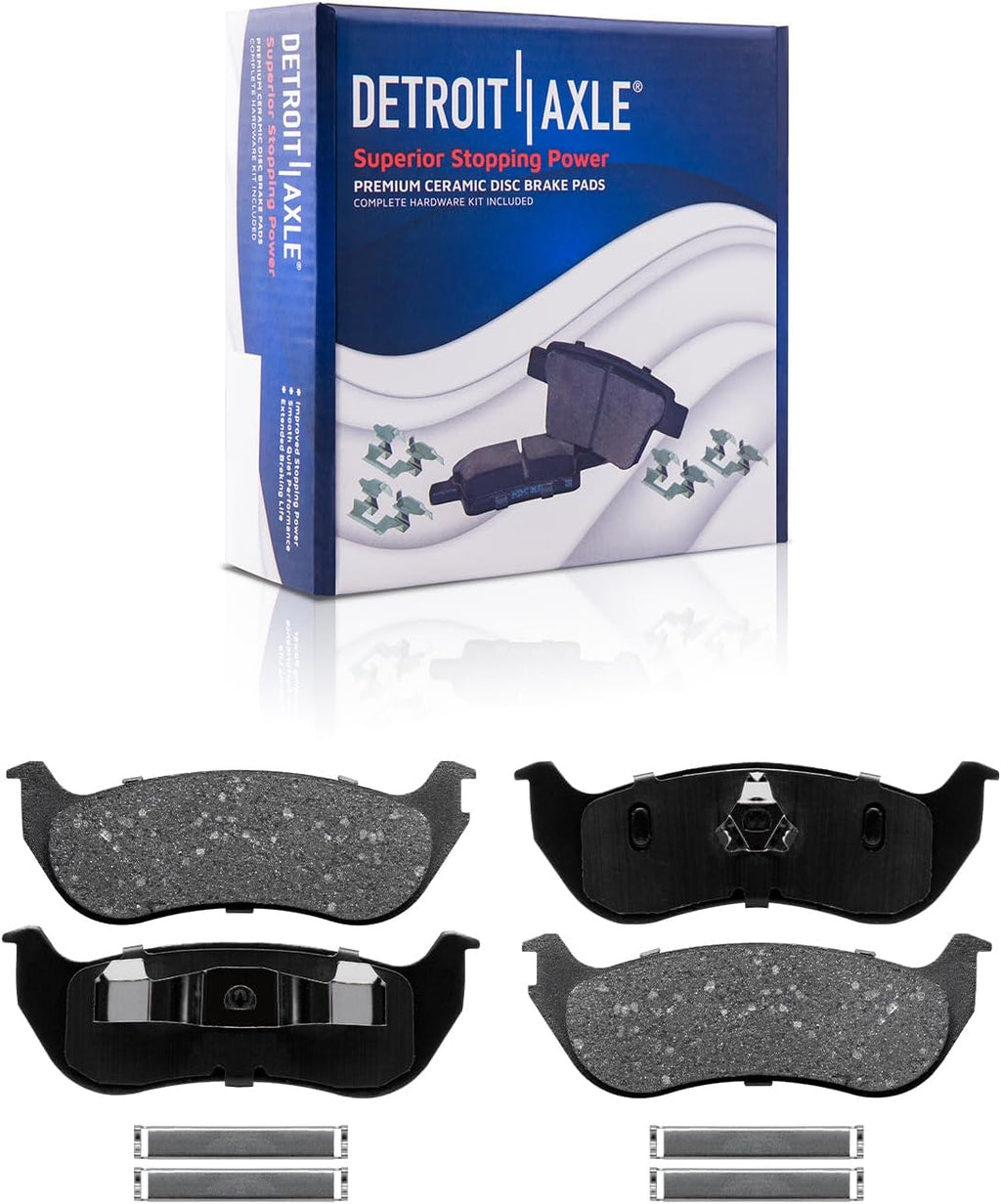 Detroit Axle - Brake Kit for 2002-05 Ford Explorer Mercury Mountaineer Disc Brake Rotors 2002 2003 2004 2005 Ceramic Brakes Pads Front & Rear Replacement