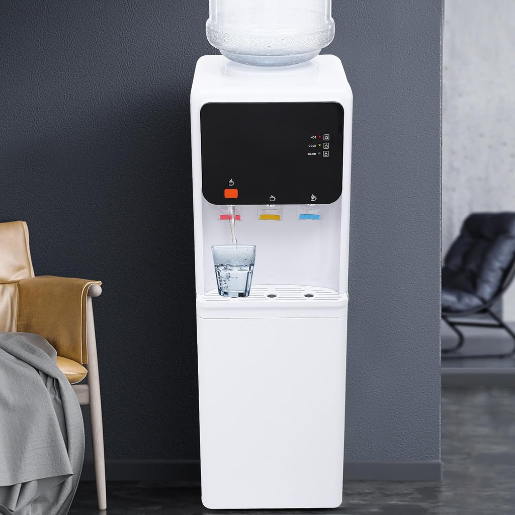 Top Loading Countertop Water Dispenser, Touch Water Dispenser, 4 Gallon 110V 500W Hot and Cold Water Dispenser Countertop for Home, Office and School Long Press to Increase Water Temperature