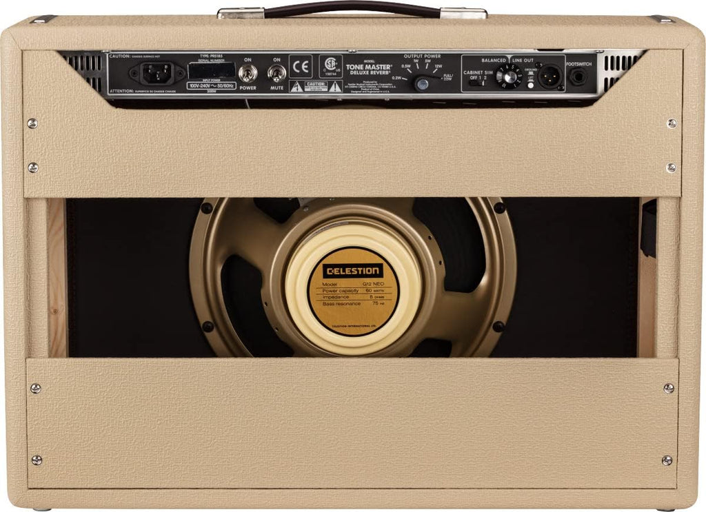 Fender Tone Master Deluxe Reverb 1x12-Inch Guitar Combo Amplifier - Blonde Bundle with Instrument Cable, Amperstand Guitar Cradle, Tuner, and 24-Pack Picks