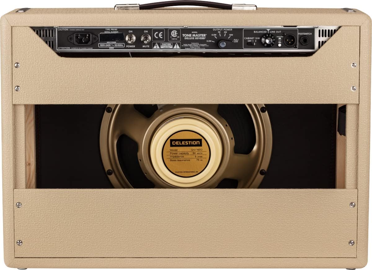 Fender Tone Master Deluxe Reverb 1x12-Inch Guitar Combo Amplifier - Blonde Bundle with Instrument Cable, Amperstand Guitar Cradle, Tuner, and 24-Pack Picks