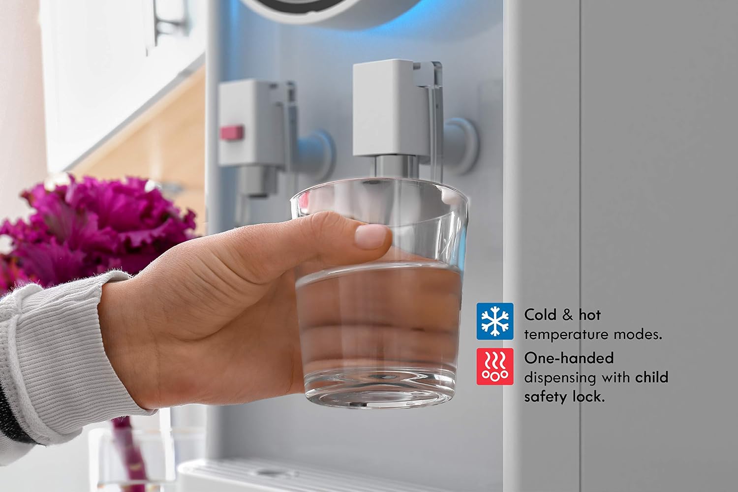 Bottleless Water Cooler Hot and Cold Water Dispenser for Offices & Homes (White)