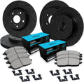 R1 Concepts Front and Rear Brake Kit Fits 2015-2017 Lexus NX200t; 2018-2021 Lexus NX300; 2015-2021 Lexus NX300h| Ceramic Pads, Drilled Slotted Rotors| Hardware| 12.9' Front & 11.1' Rear
