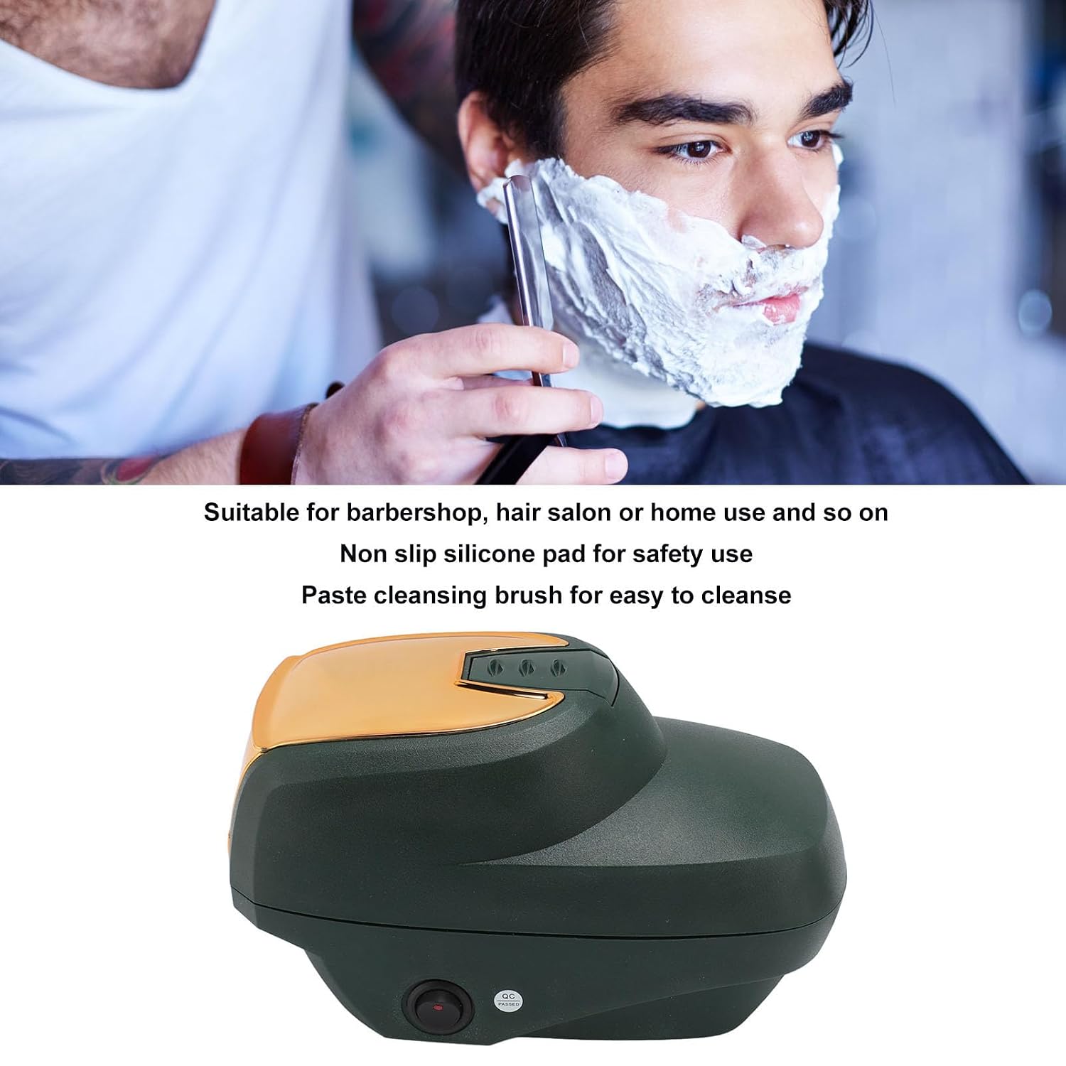 Professional Hot Lather Machine Rich Foam Large Capacity Electric Hot Lather Machine Beauty Green Gold (27 * 19 * 16 cm)