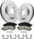 Front Brake Pads And Rotors Kit Compatible With 2002-2005 Chevrolet Trailblazer, GMC Envoy, Automotive Replacement Brake Kits 55069 D882-7759 Geomet Drilled And Slotted Rotors 305mm(12in)