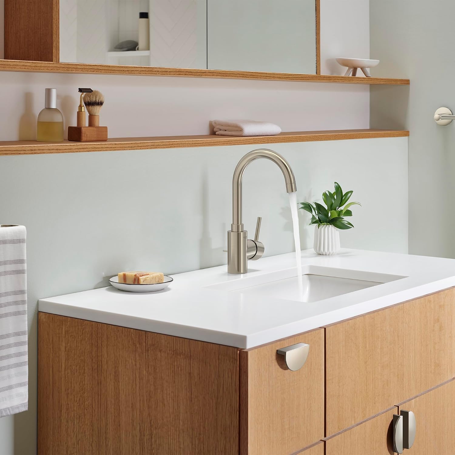 GROHE 32138EN2 Concetto Single-Handle Bathroom Faucet, Brushed Nickel InfinityFinish