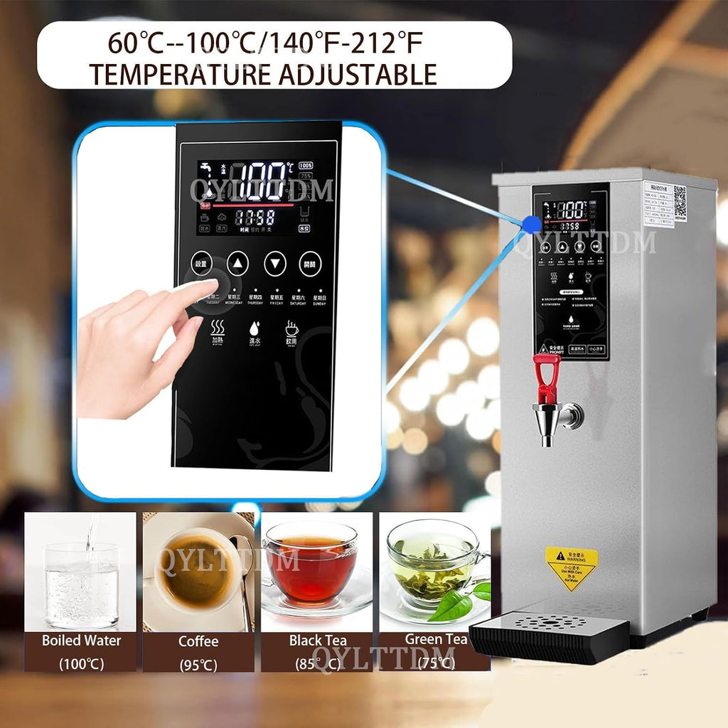 Commercial Hot Water Dispenser, Stainless Steel Autofill Boiler, 2.5kW Electric Countertop, Non Drip Tap, Ideal for Tea, Coffee, Desserts in Hotels and Cafés (A White)