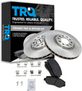 TRQ Front Brake Pad and Rotor Set Ceramic Vented Rotors Compatible with 2015-2017 Chrysler 200 2013-2016 Dodge Dart