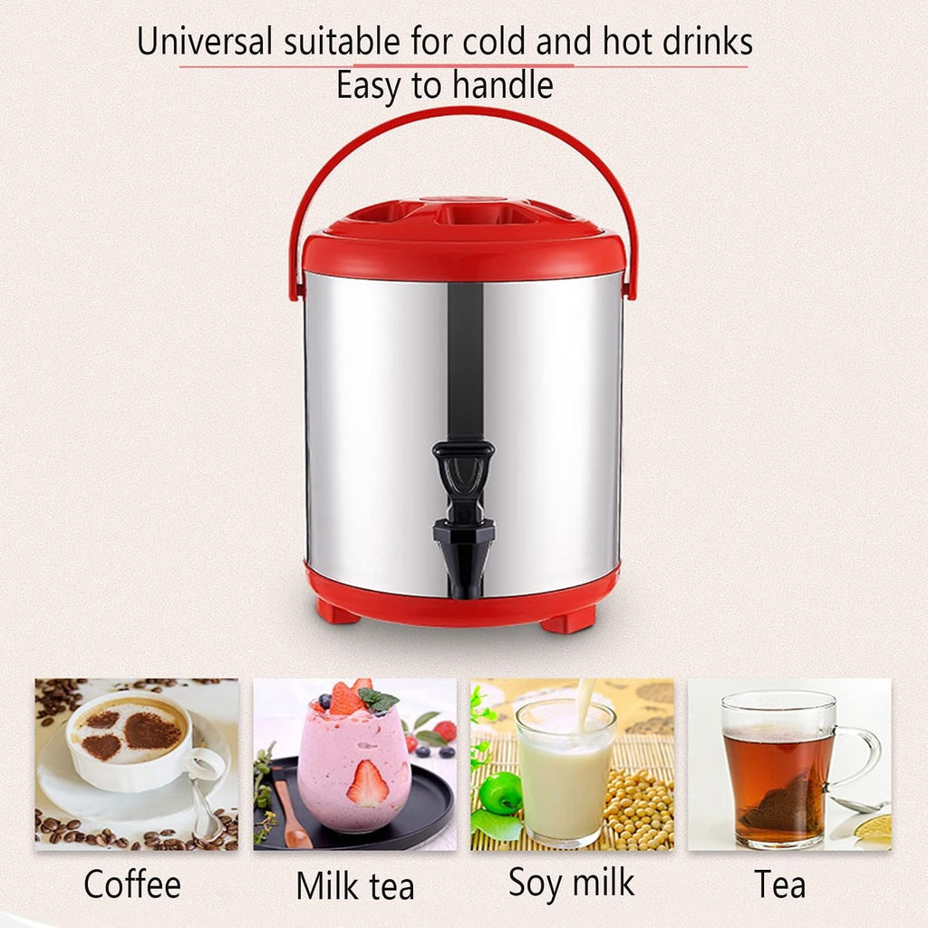 Commercial Hot Water Bucket, Stainless Steel Insulated Barrel Insulation Container Milk Tea Barrel for Milk Tea Hot Water Kitchen for Home (Silver 6L)