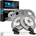 TRQ Front and Rear Ceramic Brake Pad and Rotor Set Compatible with 2006-2008 Lexus IS250