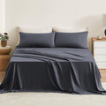TOSMO Pure Linen Sheets Set, 100% French Natural Linen Flax Bedding 3pc Set (Twin, 1 Flat Sheet, 1 Fitted Sheet, 1 Pillowcase) - Blue Grey