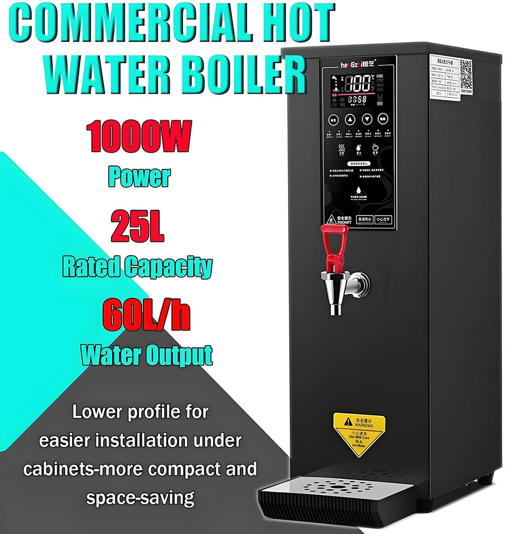 Professional Commercial Electric Hot Water Dispenser with LCD Touchscreen & 86-212℉ Adjustable Temperature- Instant Hot Water Machine for Restaurants, Cafes, and Offices Black