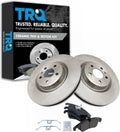 TRQ Front Brake Pad and Rotor Set Ceramic Vented Rotors Compatible with 2014-2015 Audi A6 A6 Quattro A7 Quattro 2012-2016 S4 2012-2017 S5