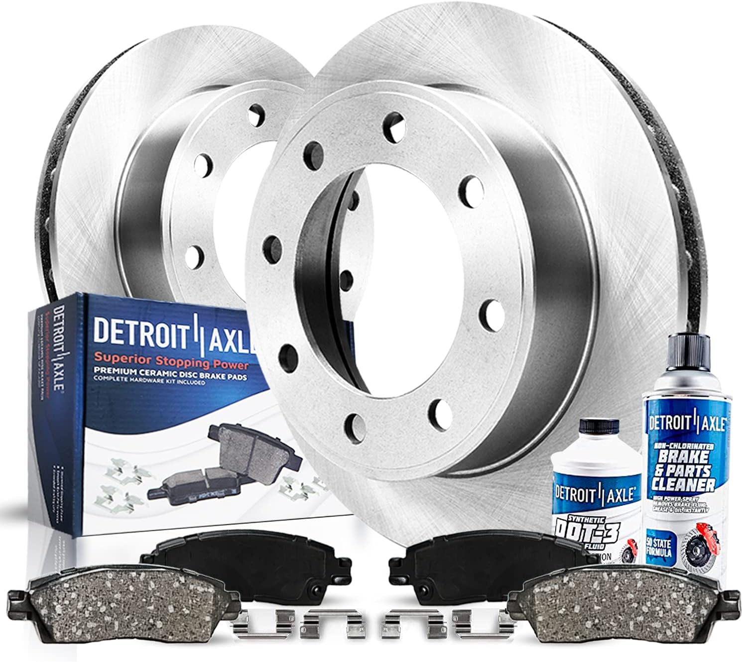 Detroit Axle - Rear Brake Kit for 12-21 Nissan NV1500 NV2500 NV3500 Disc Brake Rotors Ceramic Brakes Pads 2012 2013 2014 2015 2016 2017 2018 2019 2020 2021 Replacement : 14.36' inch Rotor