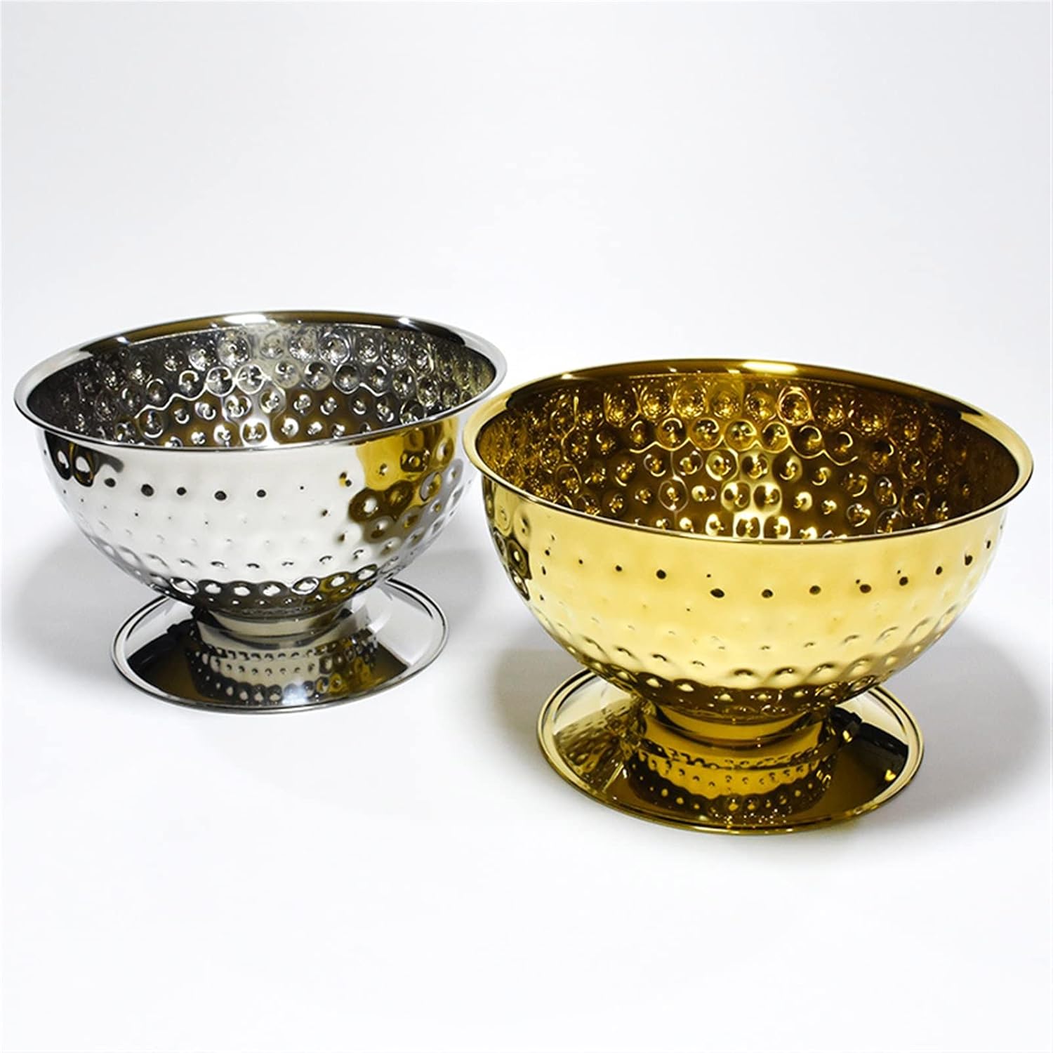 Ice Buckets Ice Bucket Container Multifunctional Champagne Basin Stainless Steel Hammer Basin Bar Ktv Ice Wine Basin for Families, Parties Insulated Ice Bucket (Color : A)