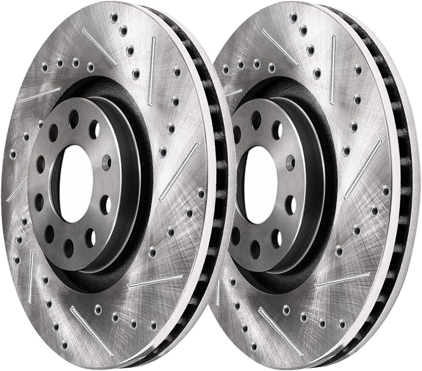Detroit Axle - Brake Kit for 11-13 Audi A3 [Base] 11.34' inch Front and 11.10' inch Rear Drilled and Slotted Disc Brake Rotors Ceramic Brakes Pads 2011 2012 2013 Replacement