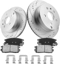 Anpulsero Brake Pads And Rotors Kit Rear Compatible with 2010-2017 Chevrolet Equinox, GMC Terrain, 303mm(11.9in) Vented Rear Rotor, Automotive Replacement Brake Kits Geomet 55178 D1275-8391