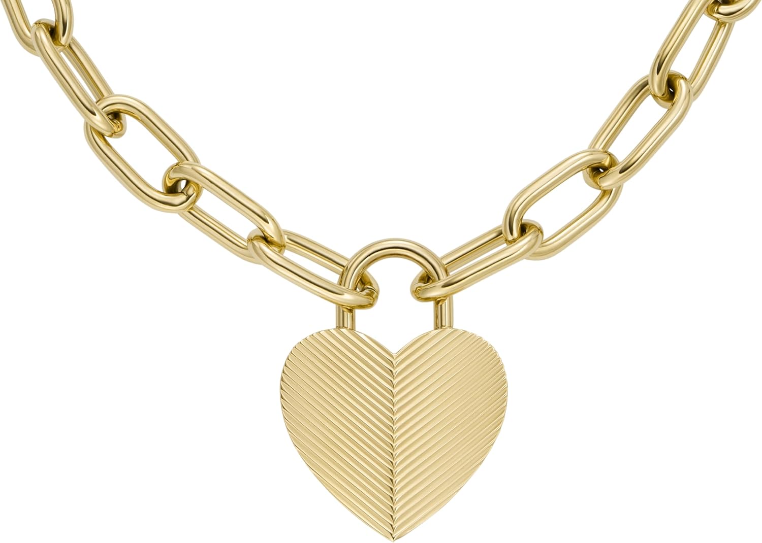 Fossil Women's Gold-Tone Stainless Steel Pendant Chain Necklace for Women