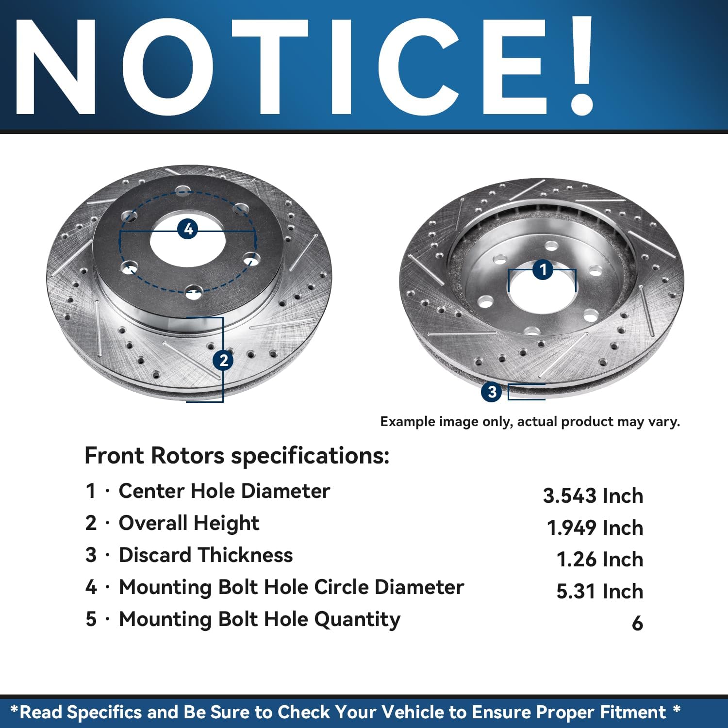 Detroit Axle - Front Brake Kit for 10-21 Lincoln Navigator Ford Expedition 10-20 F-150 2011 2012 2013 2014 2015 2016 2017 2018 2019, Drilled Slotted Disc Brake Rotors Ceramic Brakes Pads Replacement