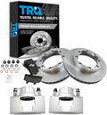 TRQ Front Brake Pad and Rotor Set Ceramic Vented Rotors Calipers Compatible with 1988-2000 Chevrolet GMC K3500 1989-2000 K2500 1992-1999 K2500 Suburban 1995-1999 K1500 Suburban