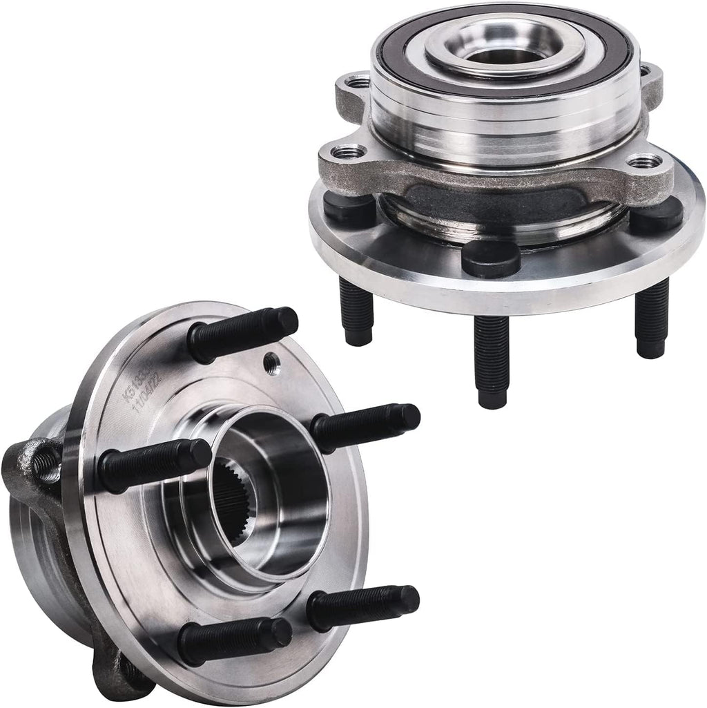 Detroit Axle - Brake Kit for 13-19 Ford Taurus Police Interceptor Sedan 14-18 Special Service Police Sedan, Wheel Bearing Hubs Drilled Brake Rotors Ceramic Brake Pads Replacement