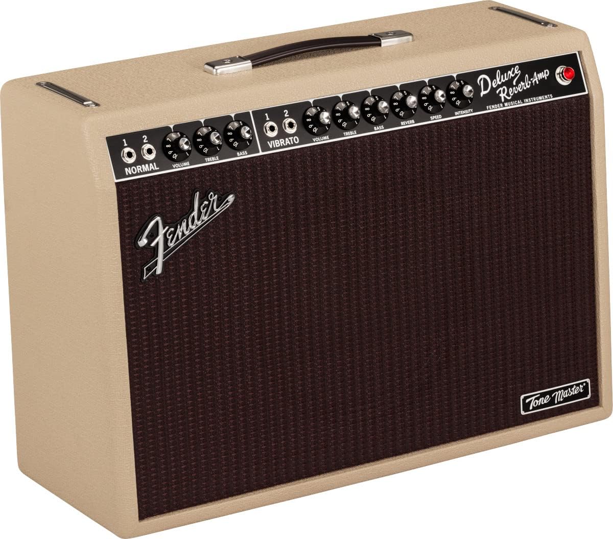 Fender Tone Master Deluxe Reverb 1x12-Inch Guitar Combo Amplifier - Blonde Bundle with Instrument Cable, Amperstand Guitar Cradle, Tuner, and 24-Pack Picks