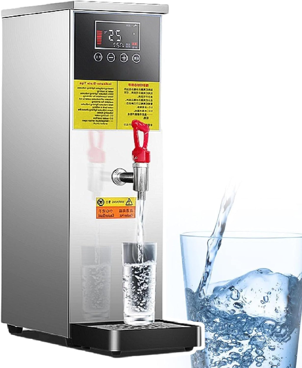 Stepping Type Boiling Water Machine,Hot Water Dispensers, Automatic Boiling Water Machine,40-100°C Temperature Control,LCD Display, for Milk Tea Shop Hotel (Silver 40l)