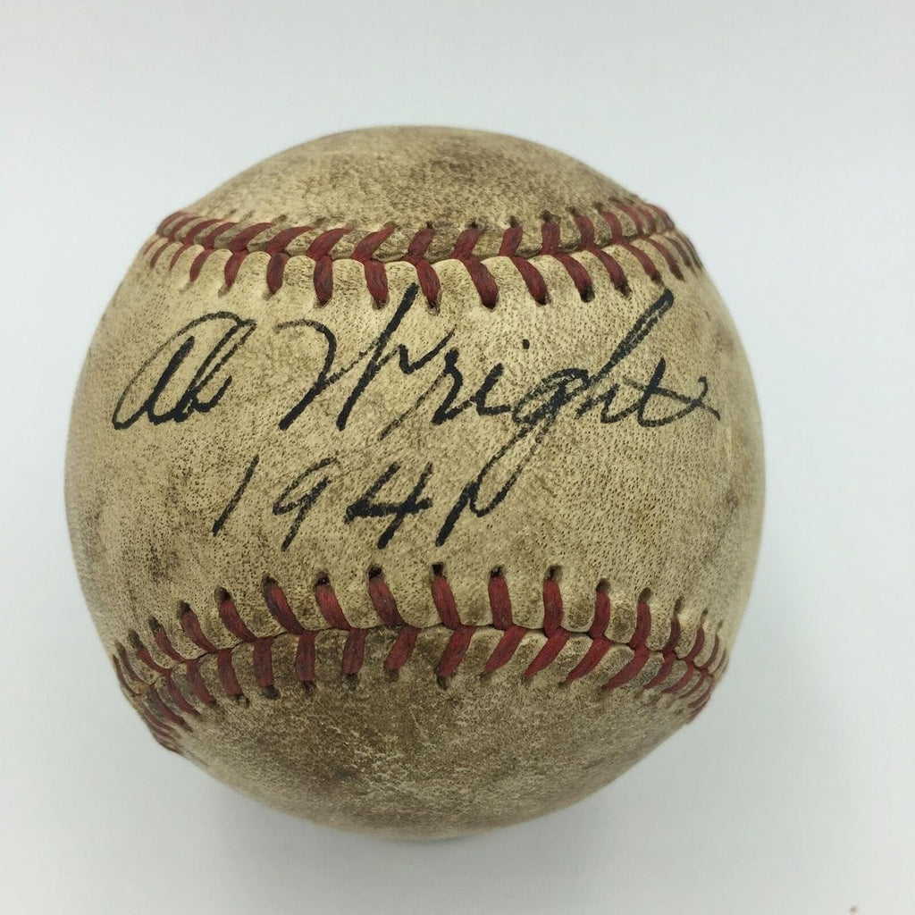 Rare 1941 AB Wright Single Signed Game Used Minor League Baseball JSA COA - MLB Game Used Baseballs